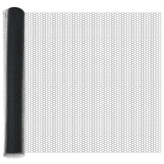 Berkfield Home Hexagon Fence Grey 1.4x25 m Steel