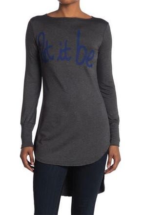 Go Couture Graphic Boat Neck Top in Charcoal Print 2 at Nordstrom Rack, Size Medium