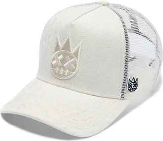 Cult of Individuality Shimuchan Logo Paisley Trucker Hat in Winter White at Nordstrom