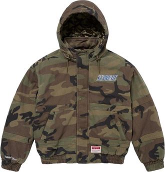 SUPREME x Mitchell & Ness Twill Stadium Jacket Woodland Camo FW24J106-WOODLAND-CAMO
