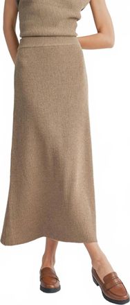 Sadie & Sage Crosby Sweater Midi Skirt In Dark Taupe