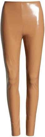 Commando Control Top Faux Patent Leather Leggings in Cocoa at Nordstrom Rack, Size Large