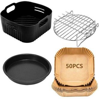 OEM Accesorios Para Freidora De Aire De 21 Cm Compatibles Con Philips Xl 6.2l, Cosori 5.5l 4.7l, Cecotec 5.5l 6l, 4 Piezas De Molde De Silicona Reutilizab