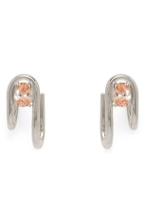 LADY GREY Vera Hoop Earrings in Silver/Peach at Nordstrom