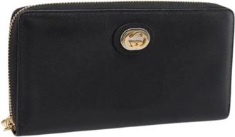 Gucci Pre-owned Vintage Portemonnee - Dames - Vintage Accessoires - Zwart - ONE Size - Leer - Vintage