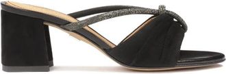 Kazar Elegante su&egrave;de muiltjes met glanzende accenten - Dames - Muiltjes - Zwart - 35 EU - Su&egrave;de - Schoenen