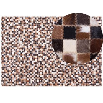 Beliani Beliani - Alfombra De Piel De Vacuno Multicolor 160 X 230 Cm Patchwork Mosaico Rectangular Estilo Moderno Konya