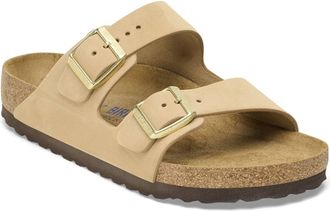 Birkenstock Womens Arizona Soft Footbed Sandals In Sandcastle