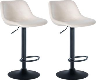Clp Clp - Set De 2 Taburetes De Bar Loft Crema Terciopelo