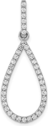 Diamond2Deal 14K White Gold Lab Grown Diamond Teardrop Pendant (0.48ct, VS, G-H)