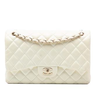 Chanel Tweedehands Jumbo Classic Lamsleer Dubbele Flap