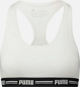 Puma Womens Cotton Modal Stretch Iconic Bralette, White - Size: 10/8/10