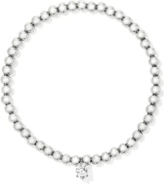 Kendra Scott Womes Cailin Stretch Bracelet In Silver White Crystal
