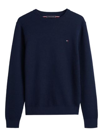 Tommy Hilfiger textured logo sweater - Blue