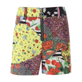 Moschino Short Shorts, female, Multicolor, M, Patchwork Print Shorts
