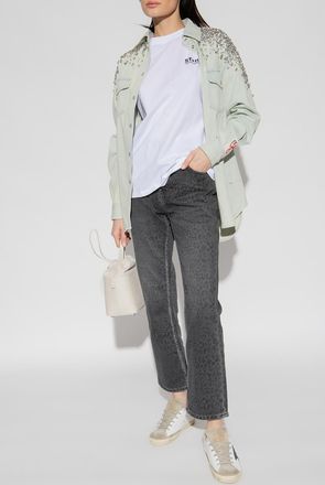 Golden Goose Appliquéd Shirt, Womens, Light Blue