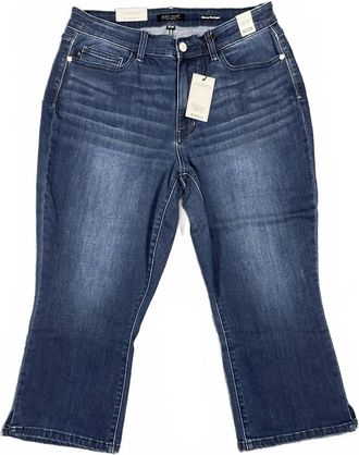 Judy Blue Womens Midrise Skinny Fit Capri Pants In Dark Wash