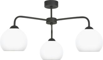 OEM L&aacute;mpara De Techo Negra Con Pantalla Blanca Chorus Bianco 13-772