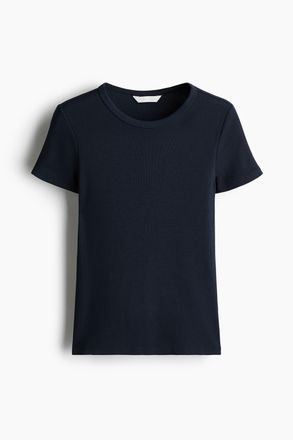 H&M Geripptes T-Shirt - Blue