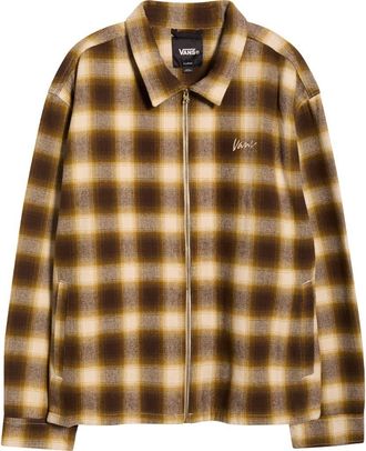 Vans Crestmont Plaid Cotton Shacket in Oatmeal at Nordstrom, Size Xx-Large
