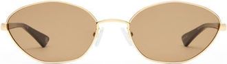 Le Specs Le Bebe 58mm Oval Sunglasse in Gold /Brown Mono at Nordstrom