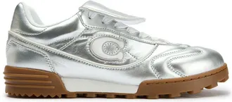 Coach Womens Match Trainers - Silver Leather - Size UK 5