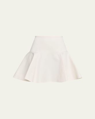 Burberry Ebony Cotton Twill Flare Mini Skirt