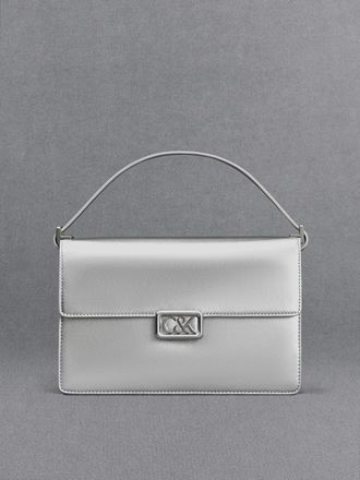Charles & Keith Metallic Leather Shoulder Bag