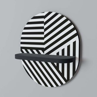 OEM Lattice Lines Estante Ovalado Negro