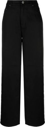 Rotate Wijde Pijpen Broek - Dames - Loose Fit Jeans - Zwart - W27 - Katoen - Jeans