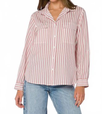 Velvet Heart Talma Stripe Shirt In Red Pepper Stripe