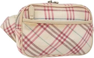 Burberry Pre-owned Belt Bags, female, White, Size: ONE SIZE Pre-owned Vintage Canvas Waist Bag