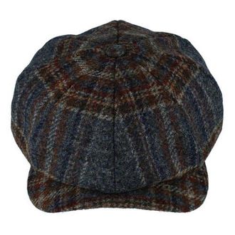Wigens Mens Tweed Check Melange Classic Newsboy Cap in Navy Melange at Nordstrom, Size 61