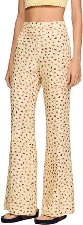 Sandro Floral trousers in Butter /Pink at Nordstrom, Size 40 Eu