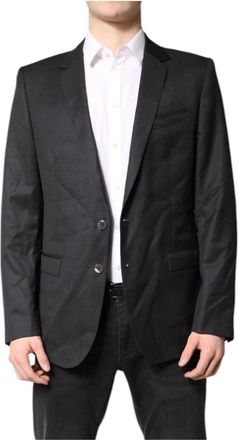 Dolce & Gabbana Slim Fit Blazer van Virgin Wool - Heren - Business blazers - Zwart - L - Rayon - Kostuums