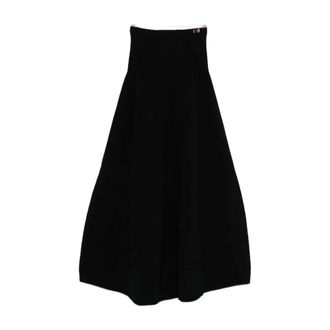 Extreme Cashmere Midi Skirts, female, Black, ONE SIZE, Black Cashmere Ribbed-Knit Midi Skirt