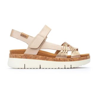 Pikolinos Palma Sandal - Dames - Sleehakken - Beige - 39 EU - Leer - Schoenen