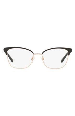 Michael Kors 51mm Cat Eye Optical Glasses in Rose Gold Black at Nordstrom