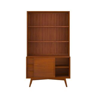 Rendez-Vous D&eacute;co Estanter&iacute;a de teca de 3 niveles con 3 cajones y 1 puerta