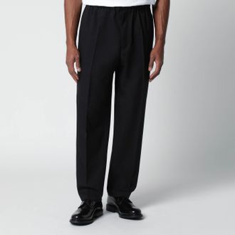 Jil Sander Pantalone nero in serge tecnico