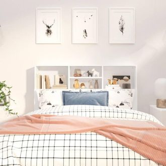 Berkfield Home Headboard Cabinet White 120x19x103.5 cm
