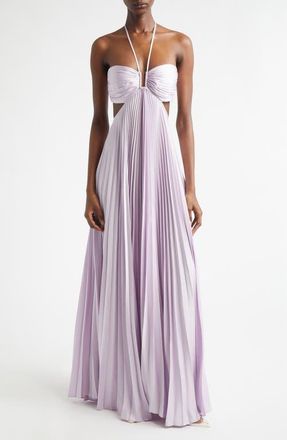 A.L.C. Moira Pleated Cutout Maxi Dress in Lilac at Nordstrom, Size 12