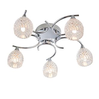 Endon Lighting Boyer - Plafoniera A Braccio Multiplo A 5 Luci Semi-filo Cromo, G9