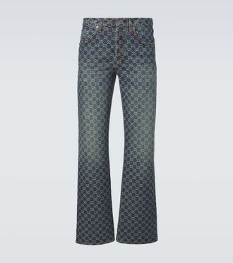 Gucci GG jacquard flared jeans