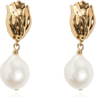 Chlo&eacute; Tulp Oorbellen - Dames - Oorbellen - Geel - ONE Size - Leer - Accessoires