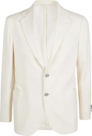 Sartorio Napoli Blazers, male, White, Size: 2XL Single-breasted Blazer