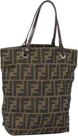 Fendi Pre-owned Canvas Tote Bag - Dames - Vintage Shopper - Bruin - ONE Size - Vintage
