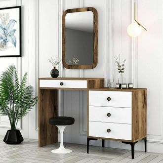 Dmora Consolle Namtheun, Tavolo Multiuso, Mobiletto DAppoggio, Scrivania Da Corridoio, 124x40h85 Cm, Noce E Bianco - Dmora