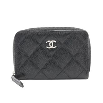 Chanel Pre-owned Wallets, female, Black, Size: ONE SIZE Pre-owned Classic Caviar Coin Case Wallet