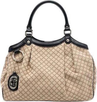 Gucci Pre-owned Handbags, female, Beige, Size: ONE SIZE Pre-owned Sukey Tote